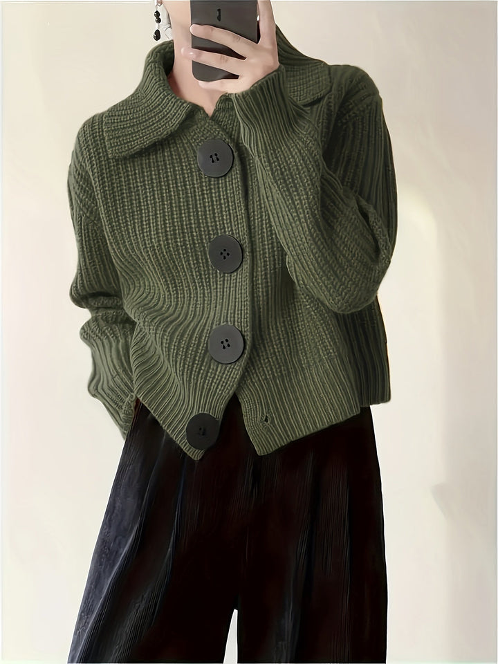 Women's Fiona Statement Button Knit Sweater - Cozy Chic