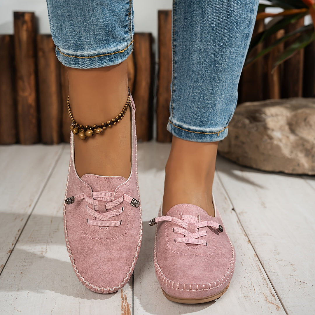 Women's Soft Suede Moccasin Flats - Full Support for Sensitive Feet
