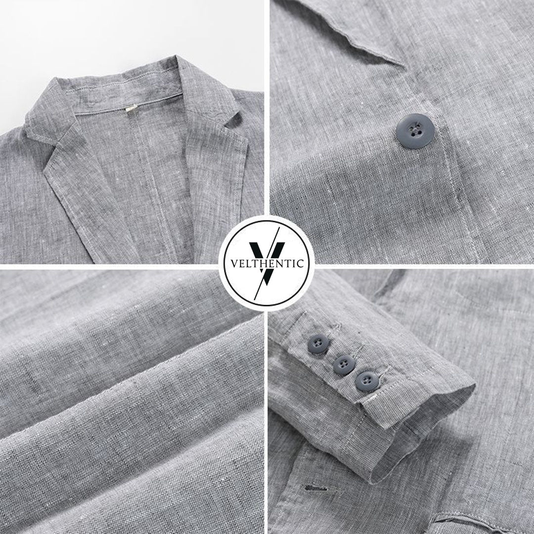 Men's Linen Blazer – Unstructured Two-Button Summer Sport Coat