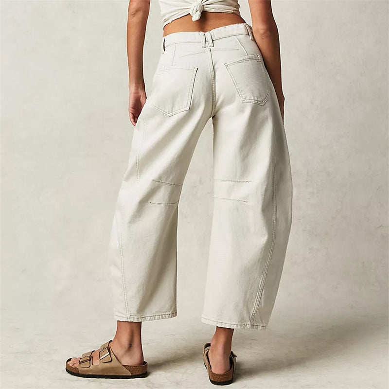 Women's Cotton Wide-Leg Jeans - Effortless Everyday Style