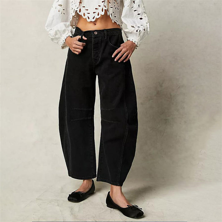 Women's Cotton Wide-Leg Jeans - Effortless Everyday Style