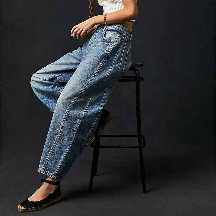 Women's Cotton Wide-Leg Jeans - Effortless Everyday Style