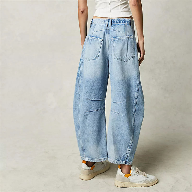 Women's Cotton Wide-Leg Jeans - Effortless Everyday Style