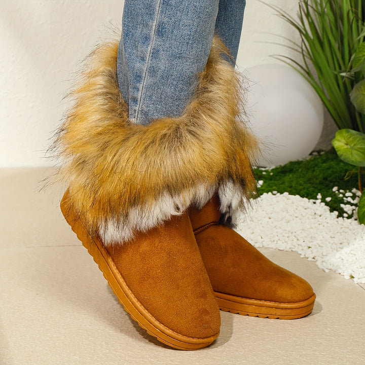 Women's Plush-Lined Snow Boots - Cozy & Fashionable
