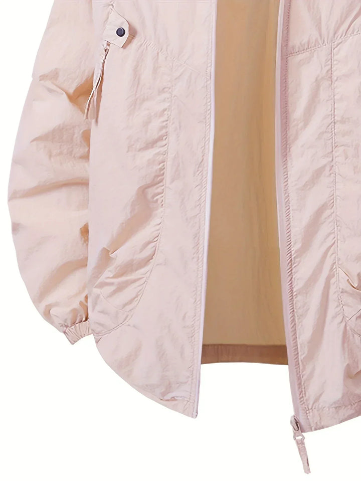Women's Waterproof Windbreaker Jacket with Adjustable Hood