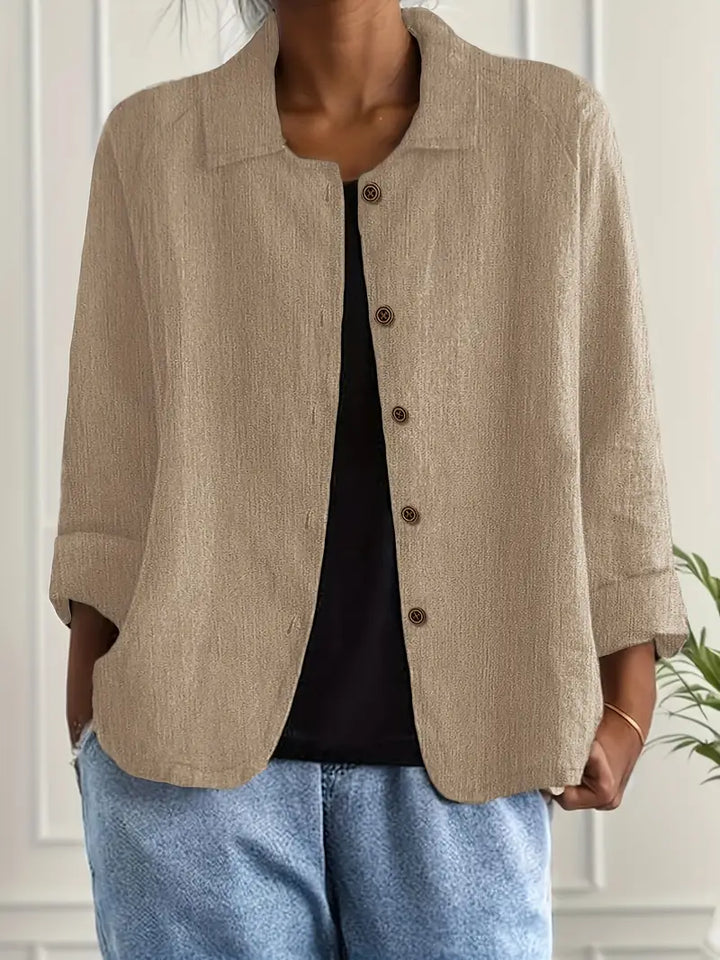 Women's Lightweight Cotton-Linen Shirt-Cardigan - Effortless Style