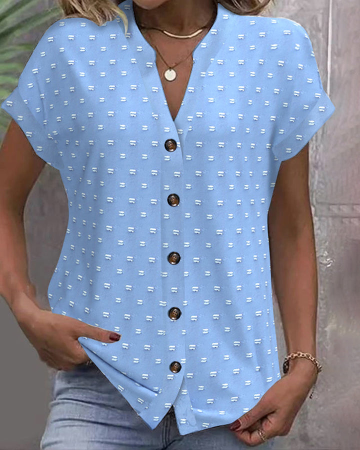 Women's Button-Down V-Neck Shirt - Versatile Essential