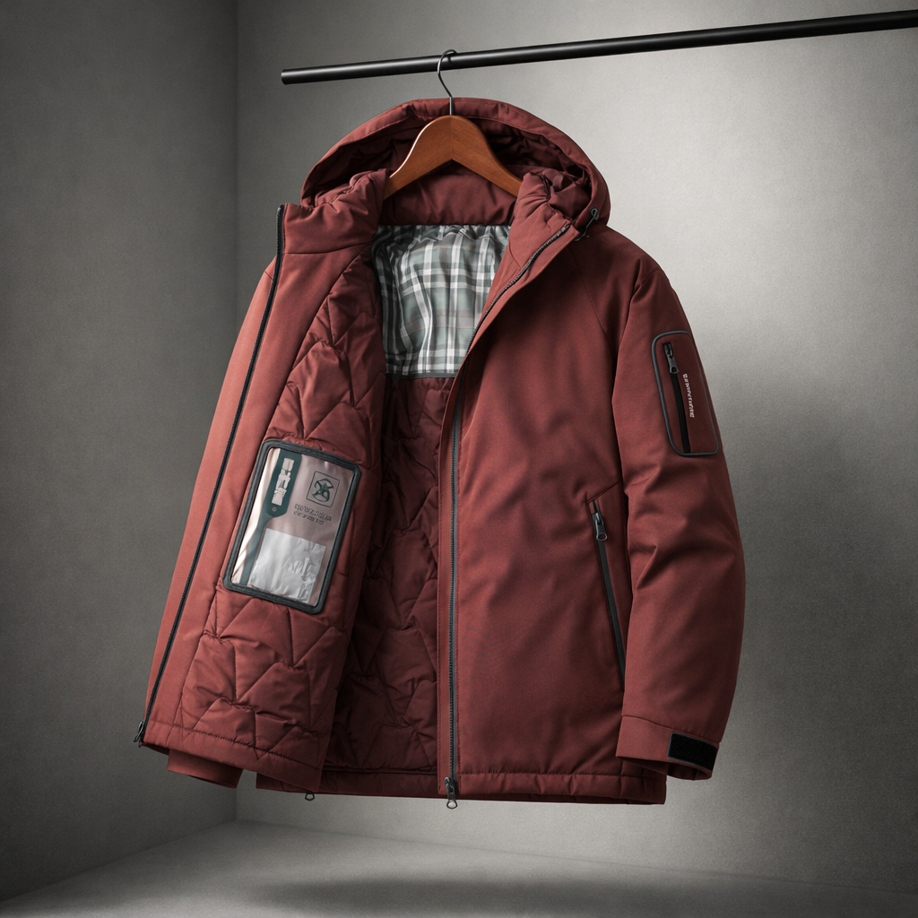 Men's Hooded Down Puffer Jacket – Water-Resistant Quilted Coat