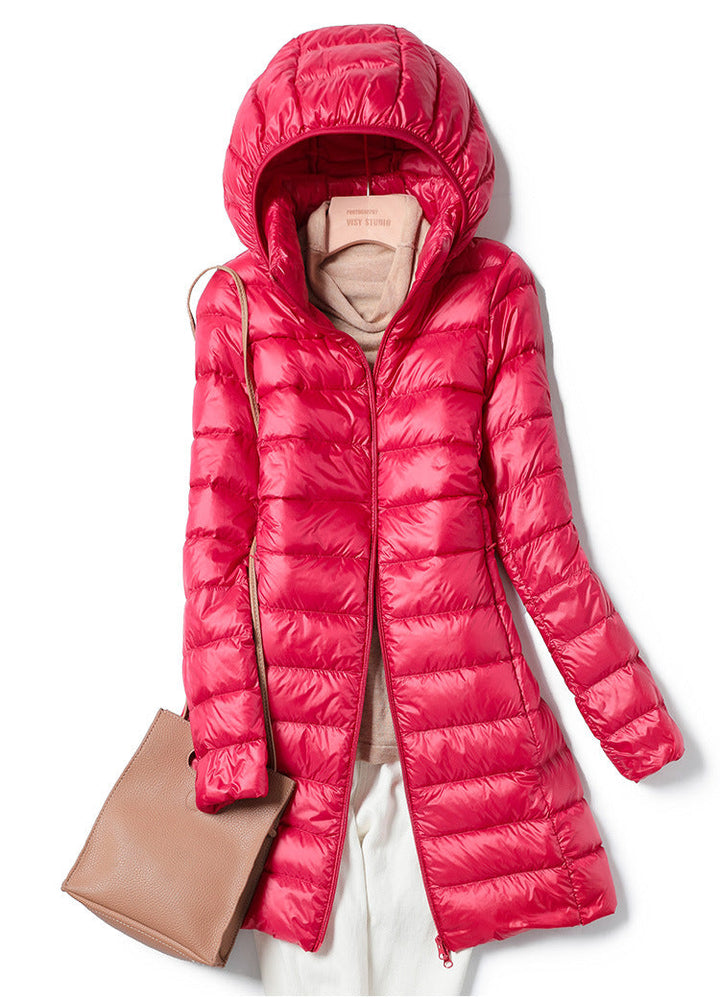 Women's Ultralight Long Puffer Jacket - Cozy Winter Essential