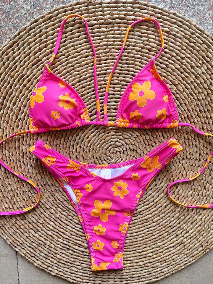 Women's Floral Brazilian Bikini - Effortless Beach Style & Comfort