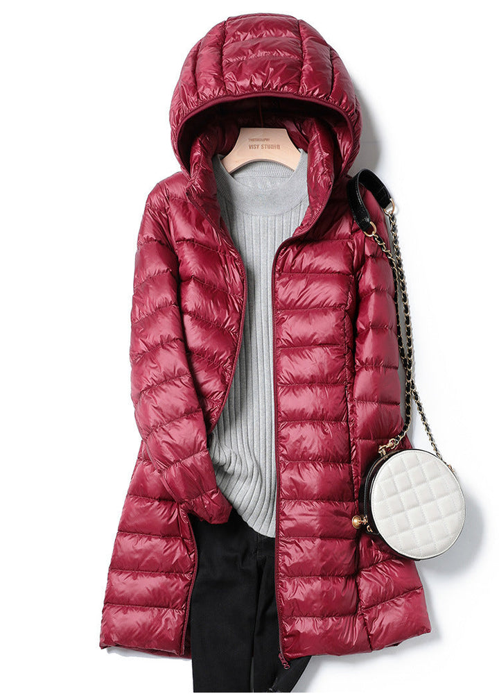 Women's Ultralight Long Puffer Jacket - Cozy Winter Essential