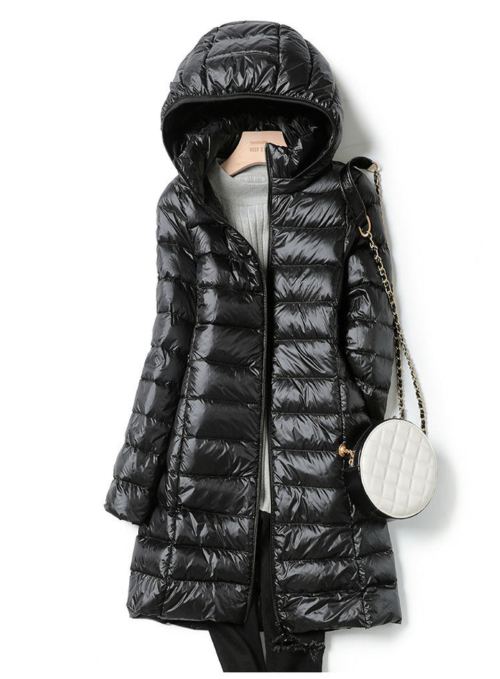 Women's Ultralight Long Puffer Jacket - Cozy Winter Essential