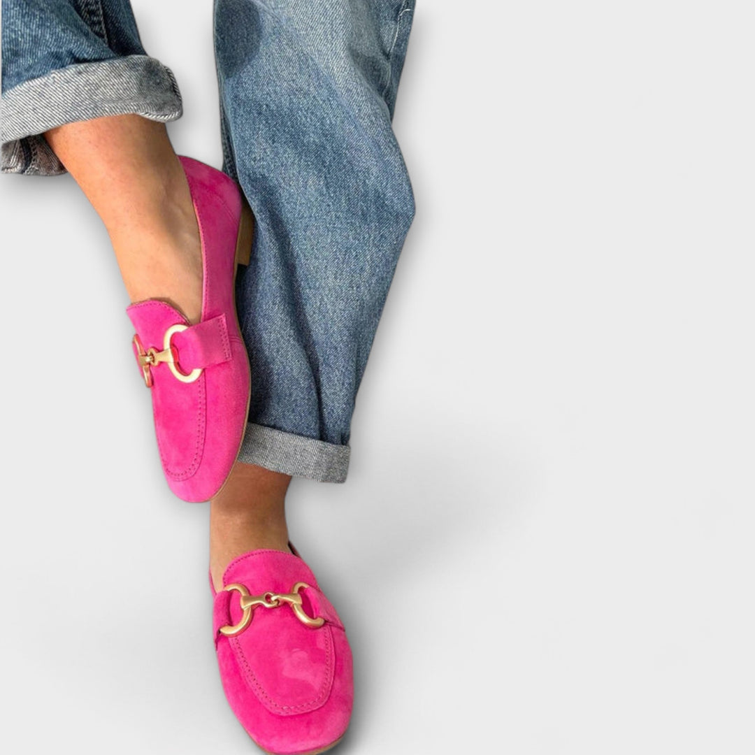 Women's Everyday Ballet Flats with Metallic Buckle - Chic Comfort
