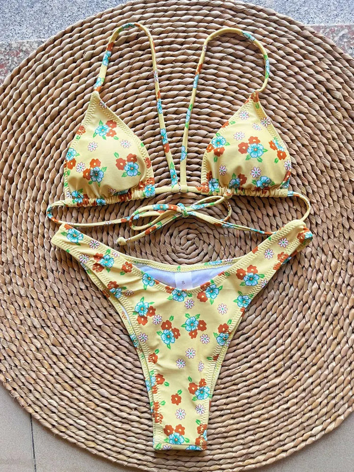 Women's Floral Brazilian Bikini - Effortless Beach Style & Comfort