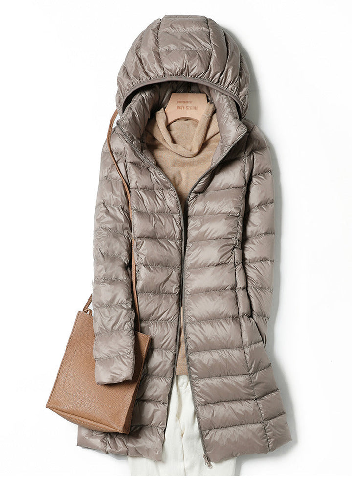 Women's Ultralight Long Puffer Jacket - Cozy Winter Essential