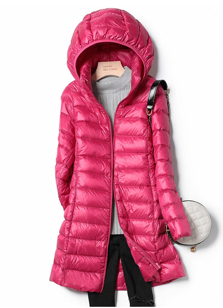 Women's Ultralight Long Puffer Jacket - Cozy Winter Essential