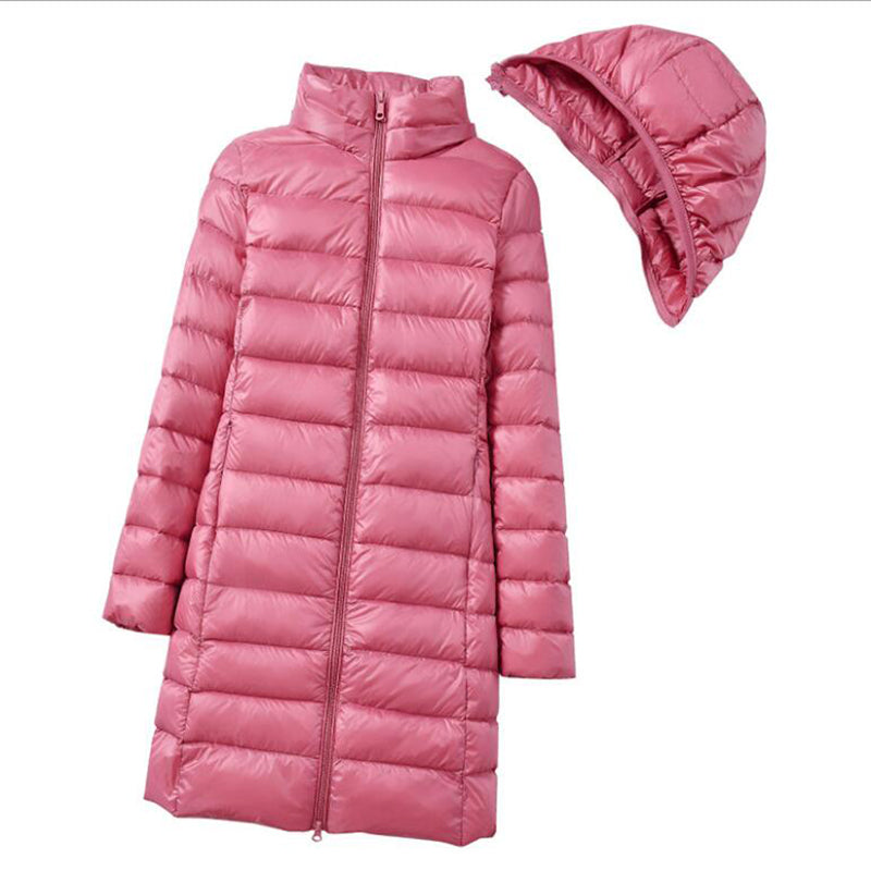 Women's Ultralight Long Puffer Jacket - Cozy Winter Essential