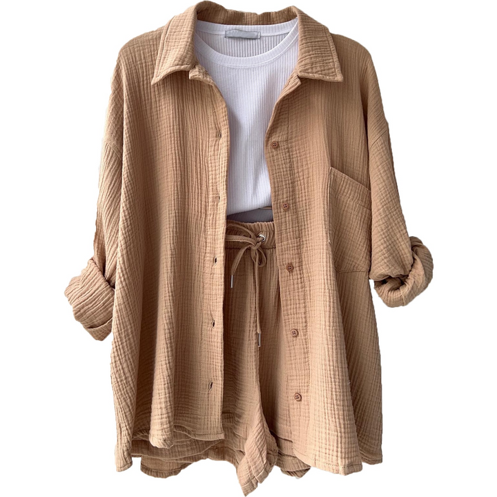 Women's Cotton Two-Piece Set - Casual Comfort for Everyday