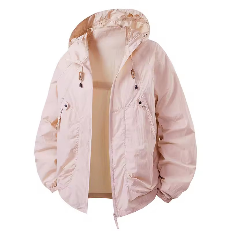 Women's Waterproof Windbreaker Jacket with Adjustable Hood