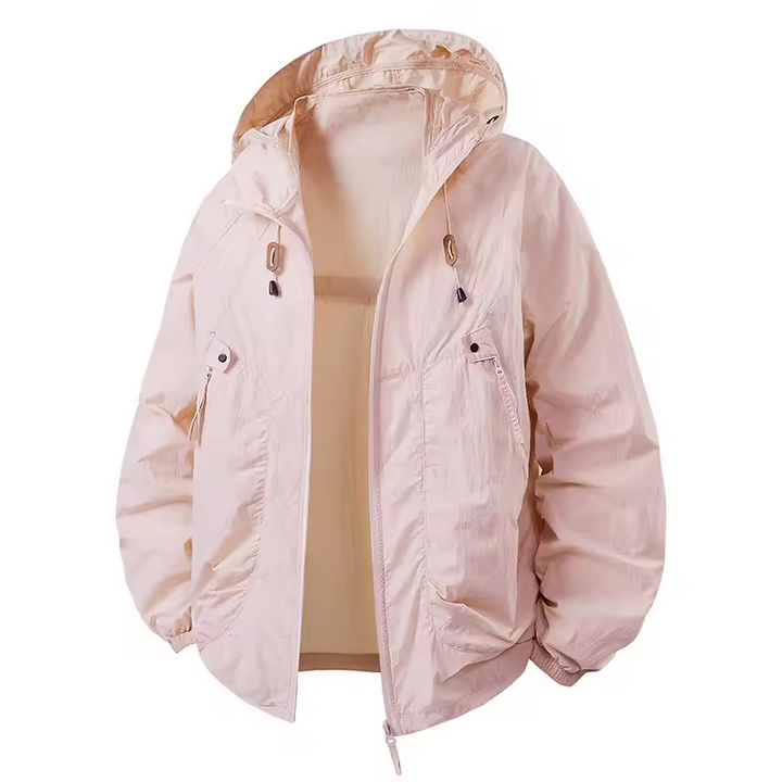 Women's Waterproof Windbreaker Jacket with Adjustable Hood