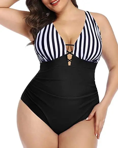 Women's V-Neck Swimsuit – Elegant & Flattering Beach Style