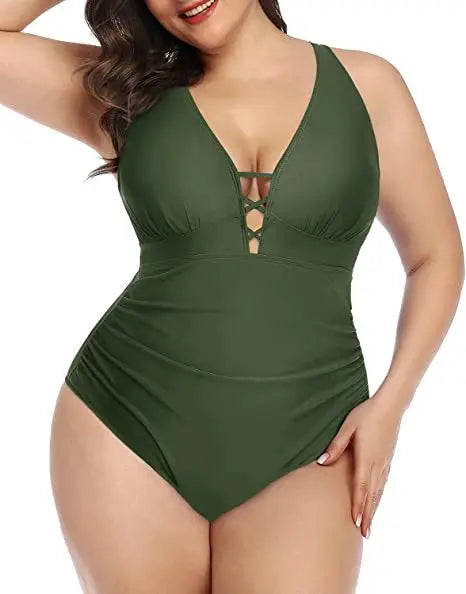 Women's V-Neck Swimsuit – Elegant & Flattering Beach Style