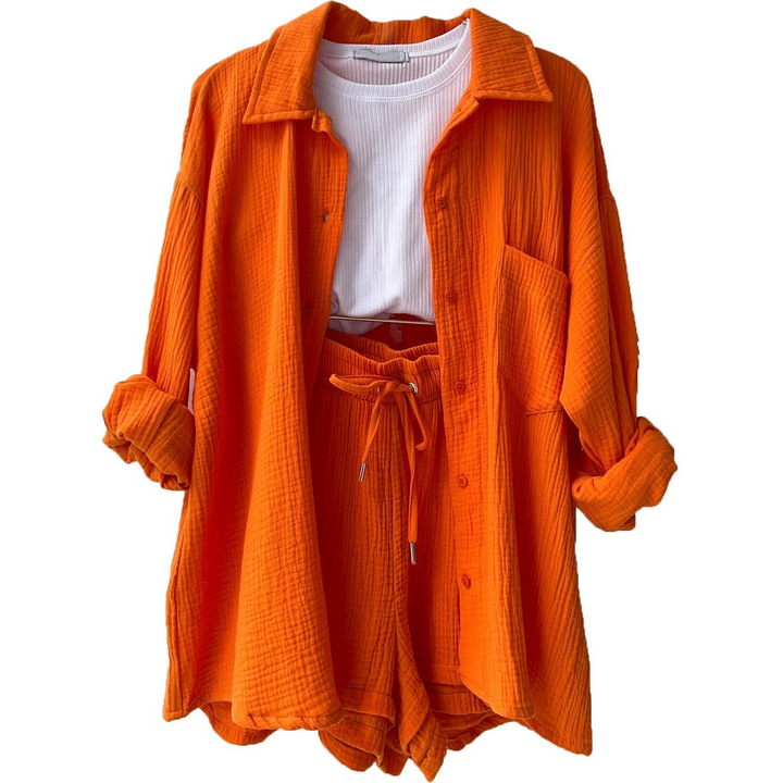 Women's Cotton Two-Piece Set - Casual Comfort for Everyday