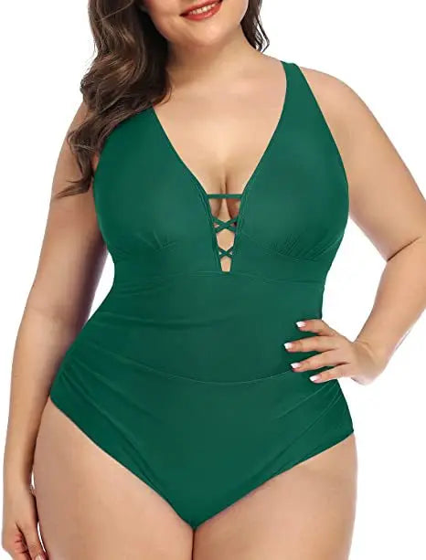 Women's V-Neck Swimsuit – Elegant & Flattering Beach Style