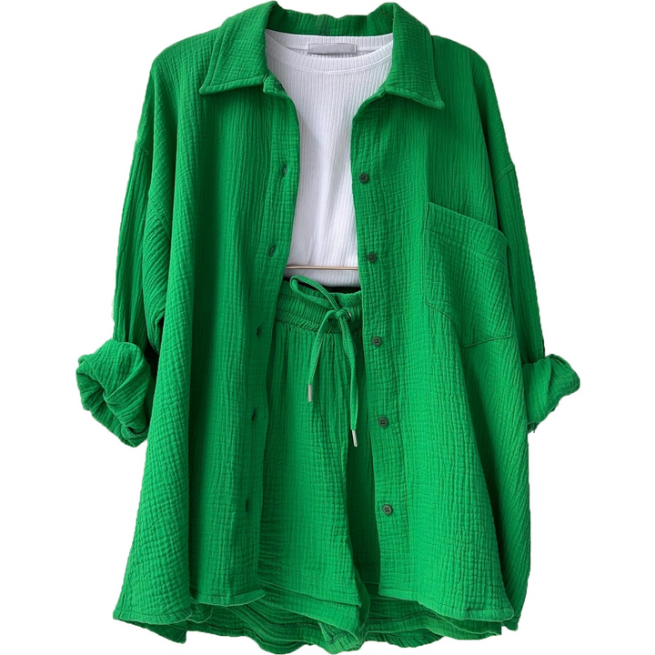 Women's Cotton Two-Piece Set - Casual Comfort for Everyday