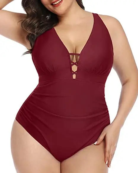 Women's V-Neck Swimsuit – Elegant & Flattering Beach Style