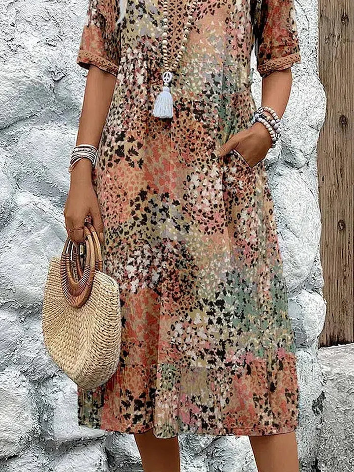 Women's Vibrant Midi Dress - Effortless Everyday Elegance