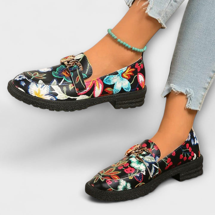 Women's Colorful Floral Loafers - Perfect for Casual Outings