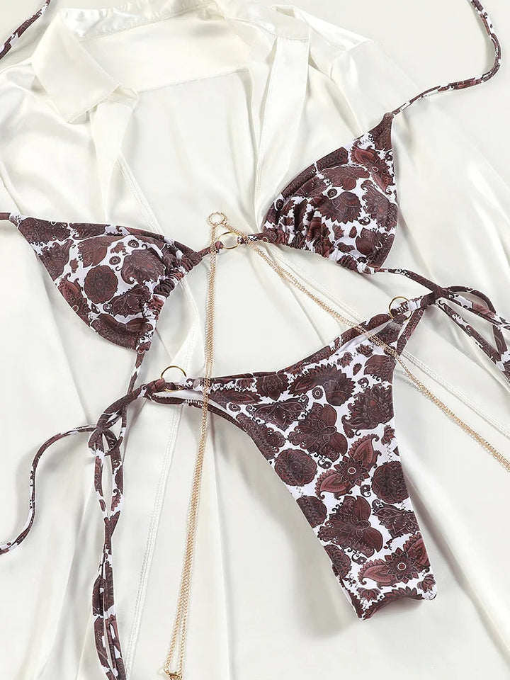 Women's Brazilian Bikini with Chain - Chic Summer Swimwear