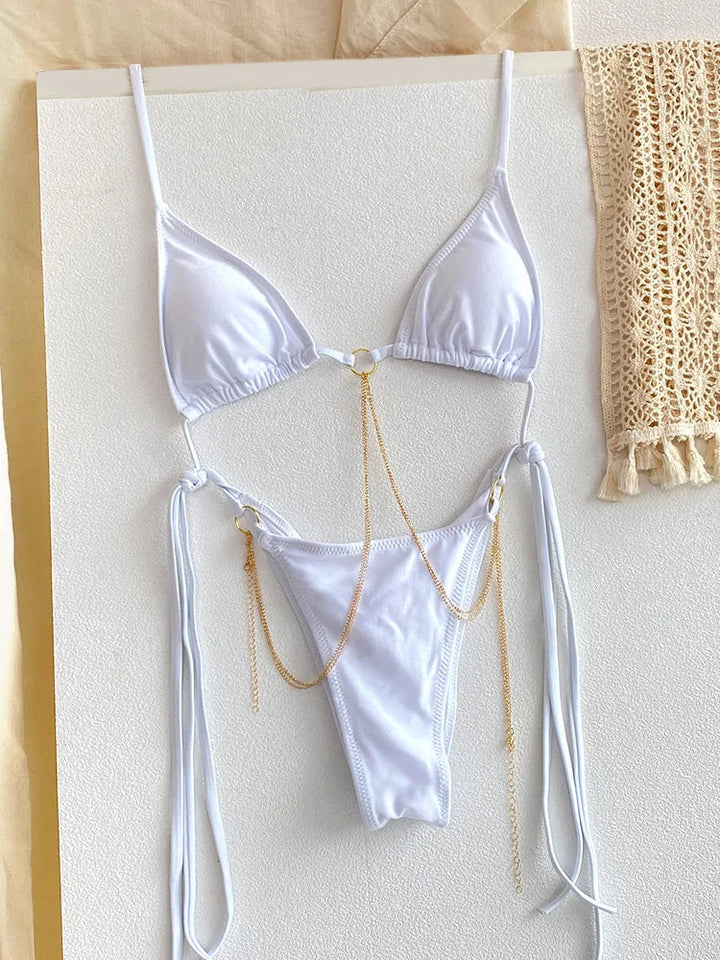 Women's Brazilian Bikini with Chain - Chic Summer Swimwear