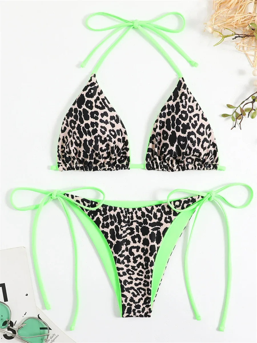 Women's Leopard Print Brazilian Bikini - Chic Poolside Style