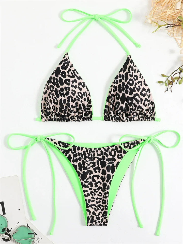 Women's Leopard Print Brazilian Bikini - Chic Poolside Style