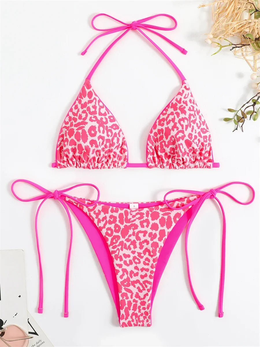Women's Leopard Print Brazilian Bikini - Chic Poolside Style