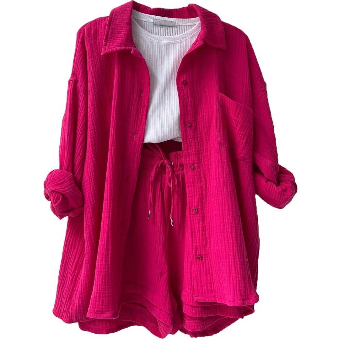 Women's Cotton Two-Piece Set - Casual Comfort for Everyday