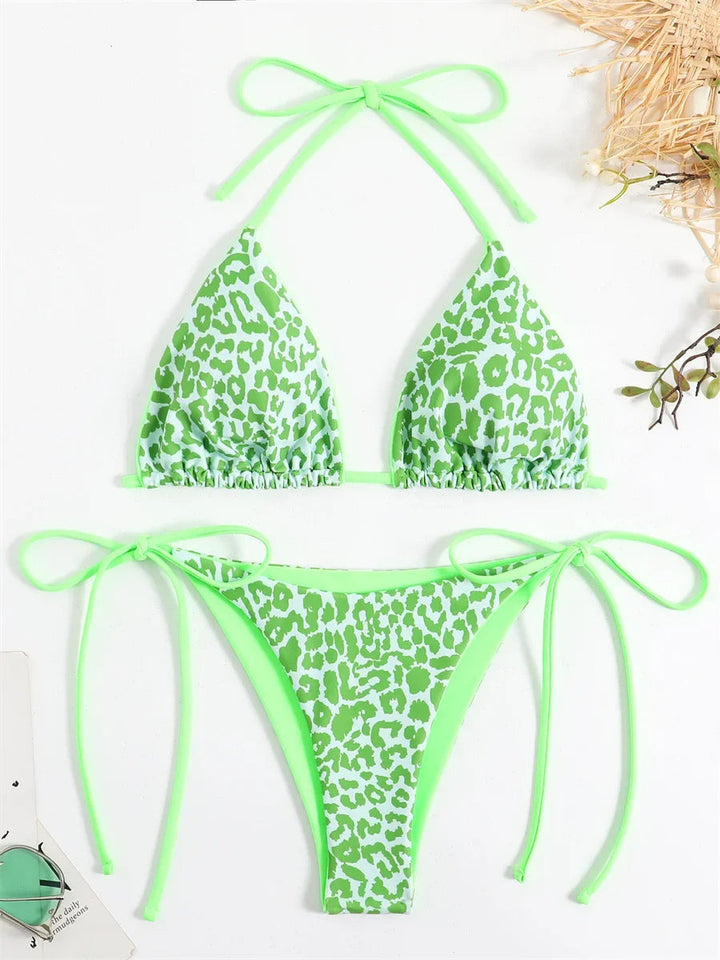 Women's Leopard Print Brazilian Bikini - Chic Poolside Style