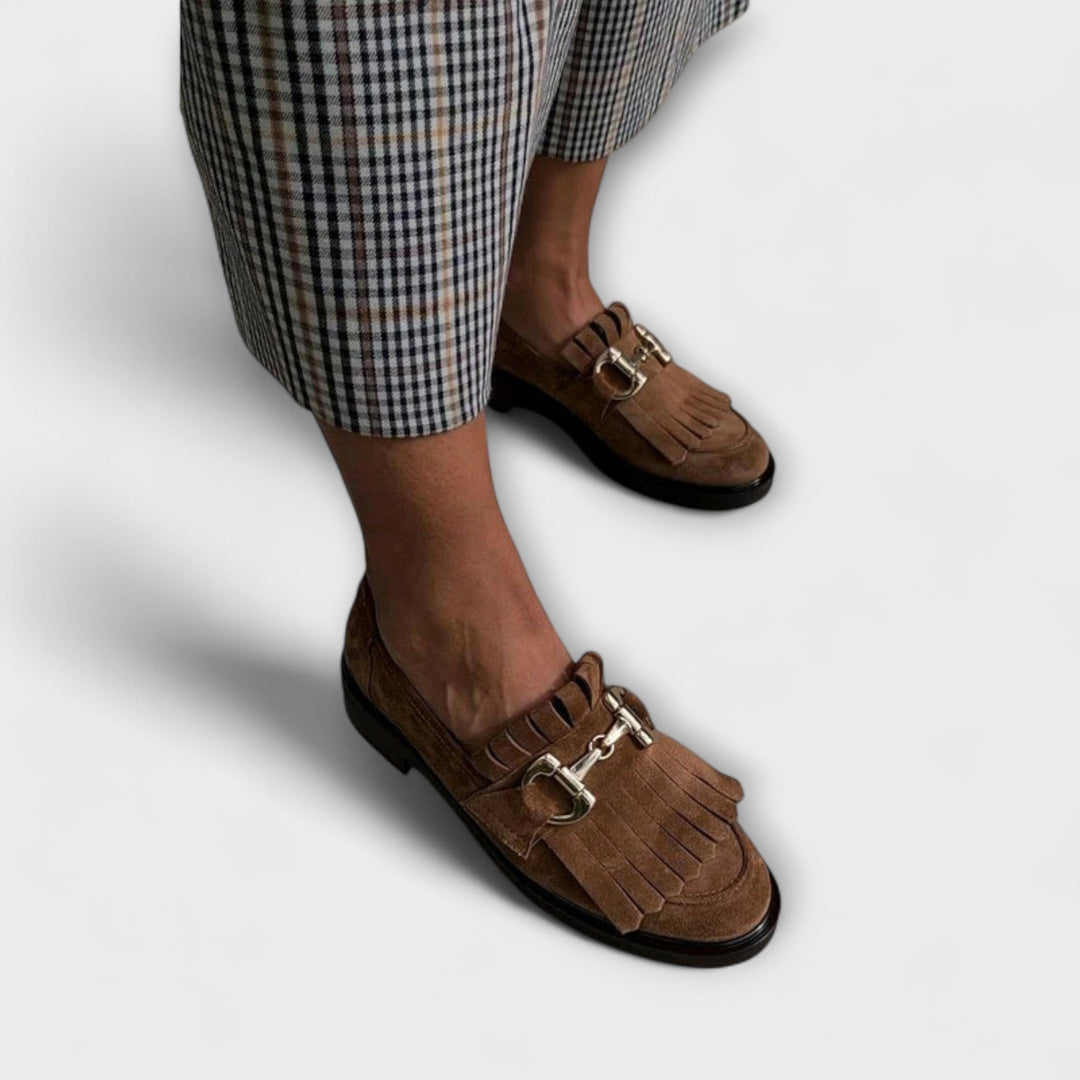 Women's Brown Suede Loafers with Round Toe - Everyday Comfort