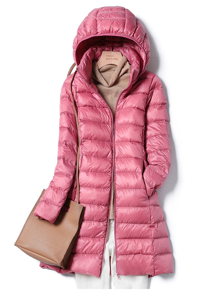 Women's Ultralight Long Puffer Jacket - Cozy Winter Essential