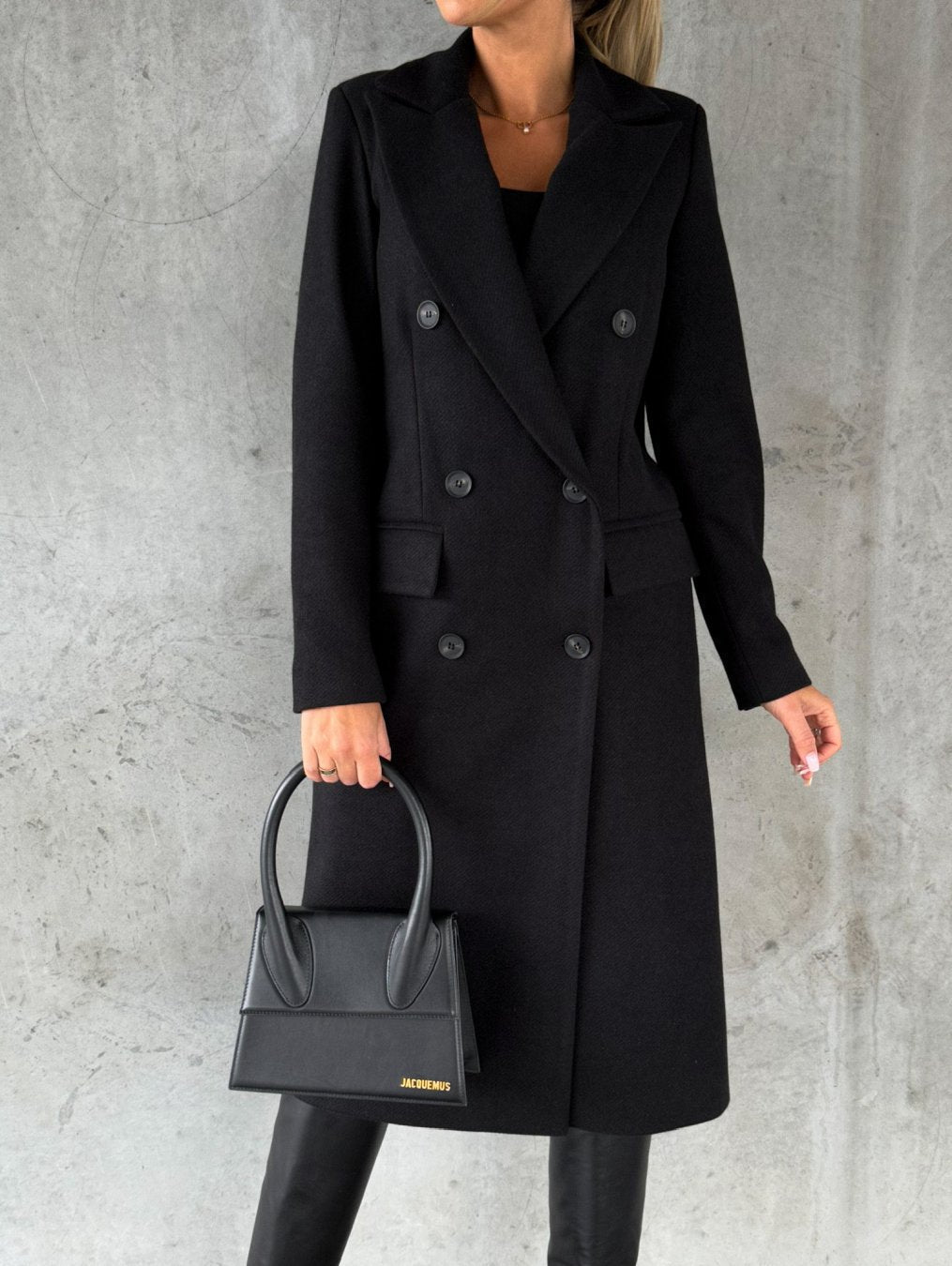 Women's Double-Breasted Long Coat - Refined Warmth