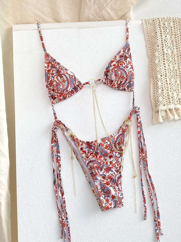 Women's Brazilian Bikini with Chain - Chic Summer Swimwear