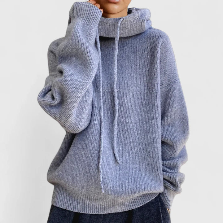 Women's Relaxed Cozy Hooded Sweater - Effortless Layering