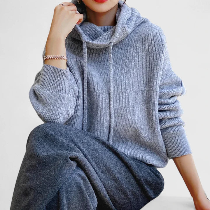 Women's Relaxed Cozy Hooded Sweater - Effortless Layering