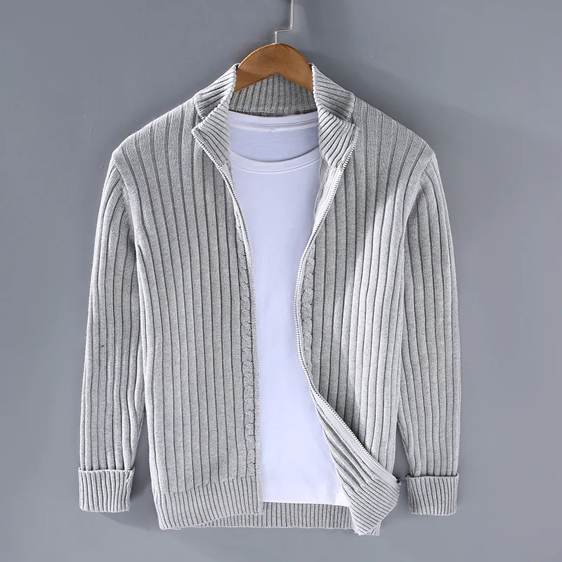 Men's Wool Zip-Through Cardigan – Massimo Smart Layering