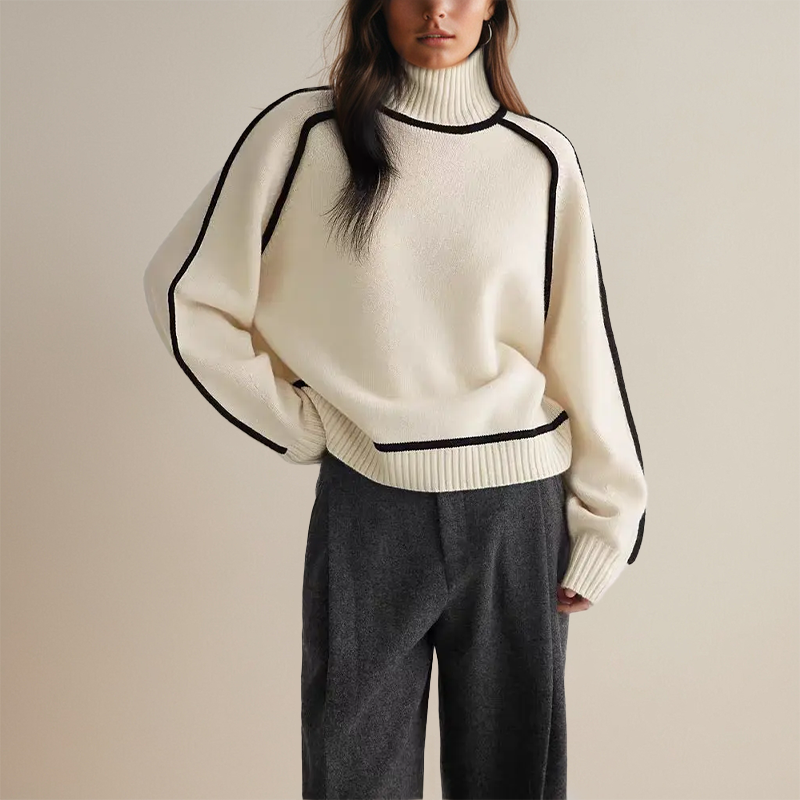 Women's Knit Turtleneck Sweater - Cozy & Elegant Layering