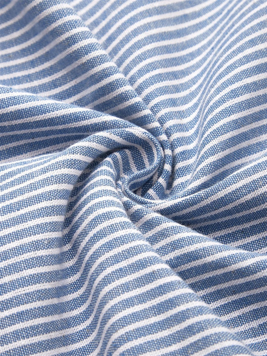Women's Fine Stripe Midi Dress - Breathable Summer Comfort