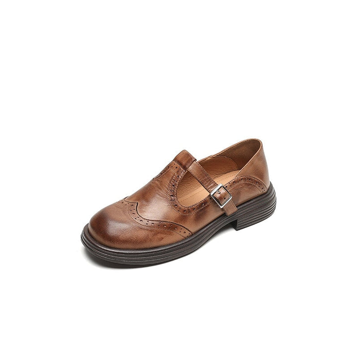 Women's Leather Mary Jane Flats - Timeless Elegance & All-Day Comfort
