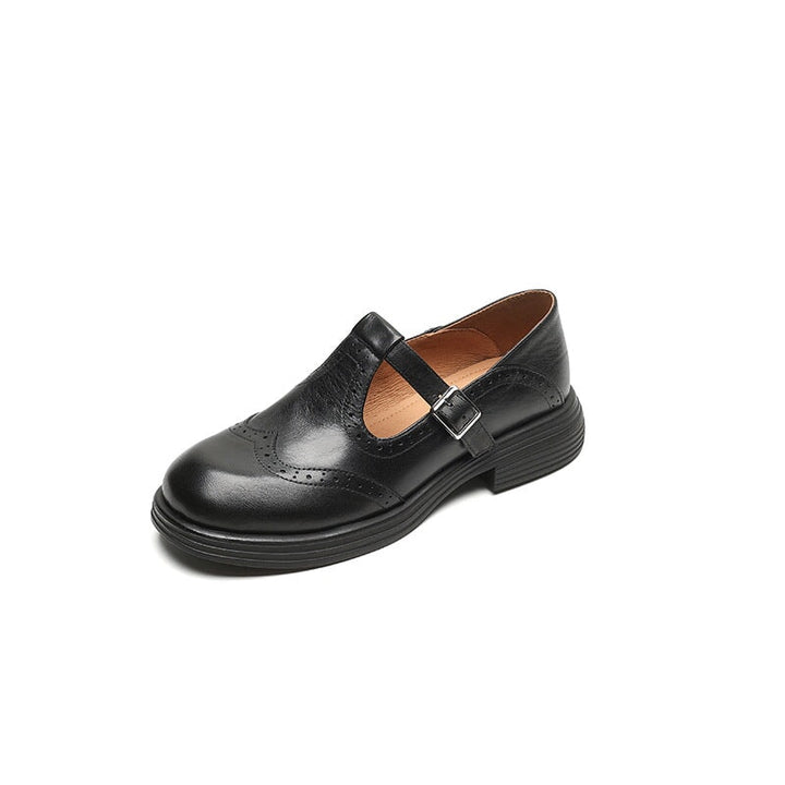 Women's Leather Mary Jane Flats - Timeless Elegance & All-Day Comfort